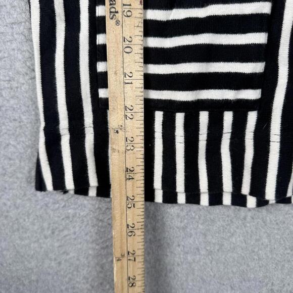 Madewell Black & White Stripe Short Sleeve Knit Top W/Pockets Size Small - Picture 4 of 7